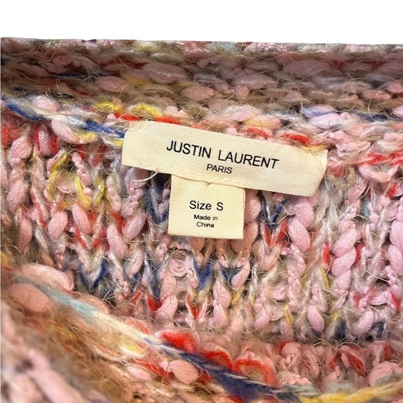 Justin Laurent Paris Sweater Women’s Size S Knitted Fold Over Off shoulder - Picture 4 of 8